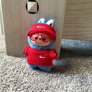 Red sporty outfit for mini labubu (pin for love size)